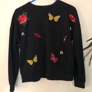 Forever 21 Black Lightly Cropped Sweater